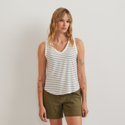 Women's Surreal V-Neck Travel Tank - Snow
