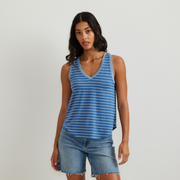 Women's Surreal V-Neck Travel Tank - Tile Blue