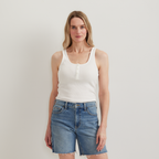 Women's Ribbed Henley Tank