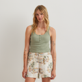 Women's Ribbed Henley Tank