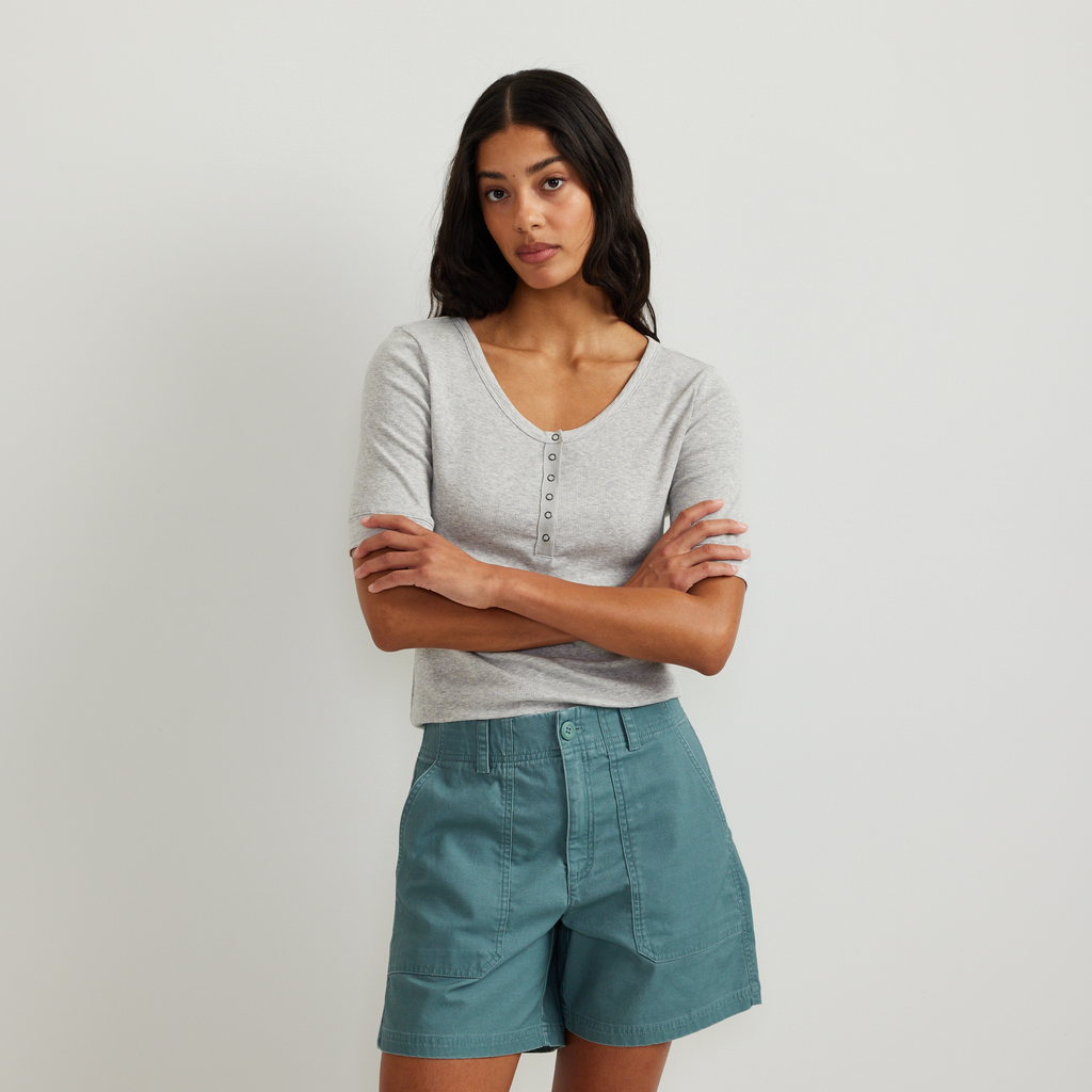 Women's Softline Short-Sleeve Ribbed Henley