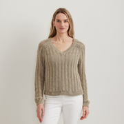 Women's Pointelle Pullover - Natural