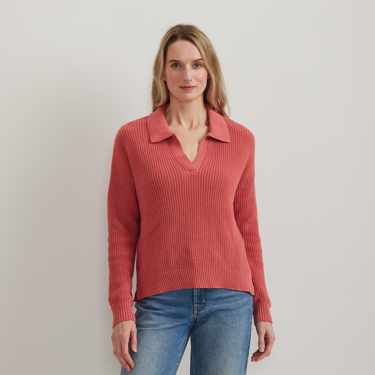 Women's Johnny Collar Polo Sweater
