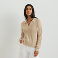 Women's Johnny Collar Polo Sweater