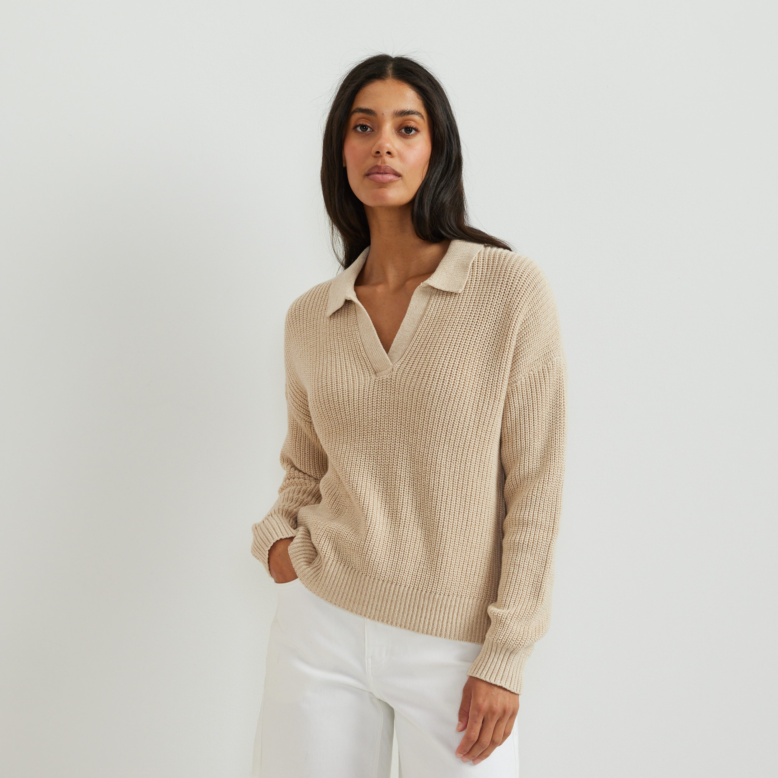 Women's Johnny Collar Polo Sweater
