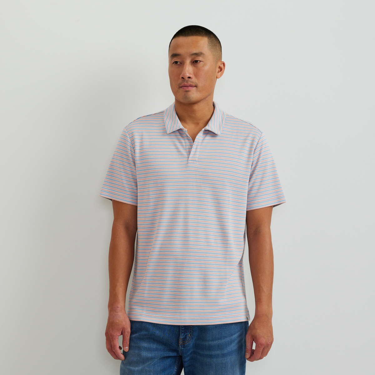 Men's Short Sleeve Journey Modal Polo Stripe