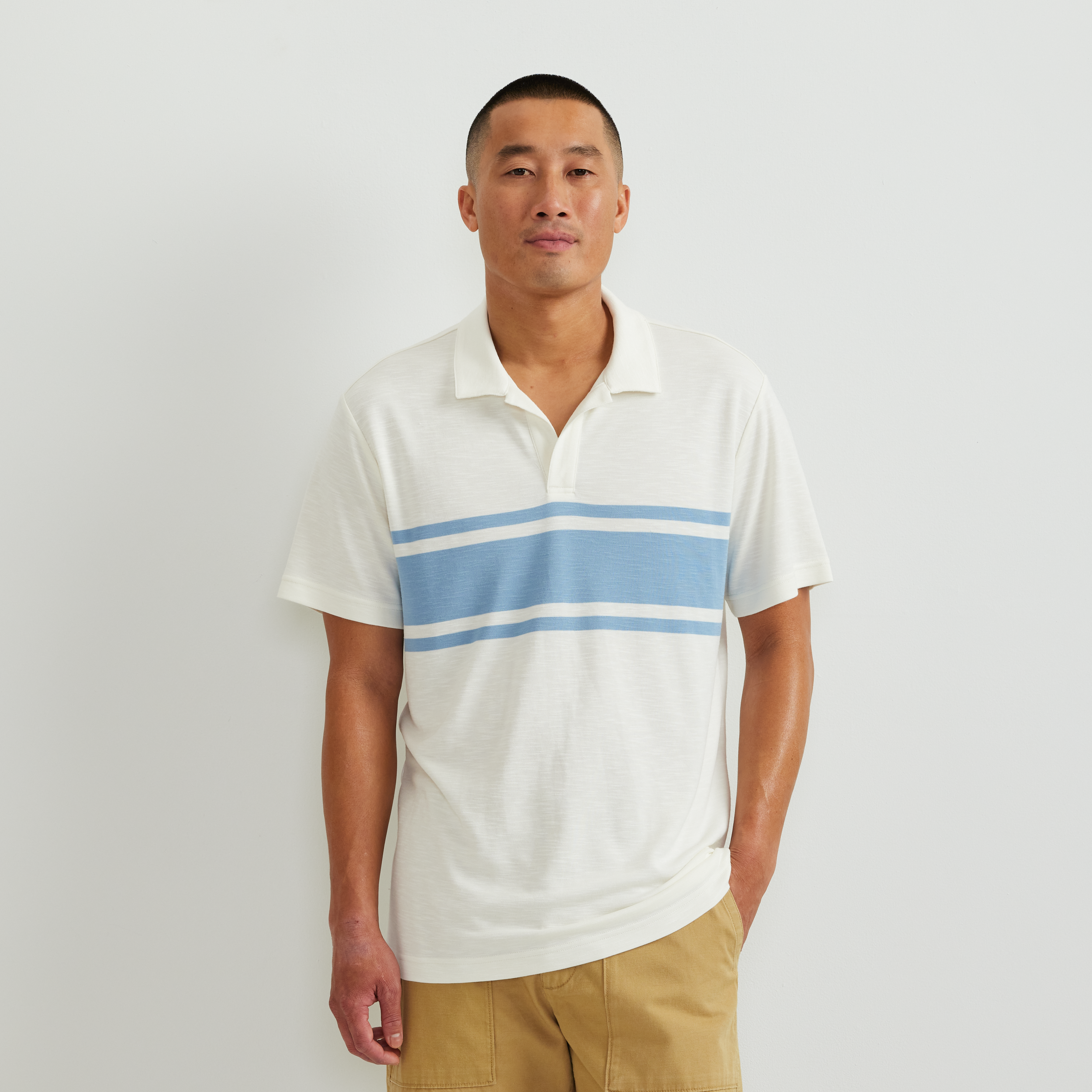 Men's Short Sleeve Journey Modal Polo Stripe