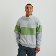 Men's Vintage Soft 1/4-Zip - Stripe - Htr Gray