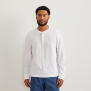 Men's Slub Jersey Henley - White