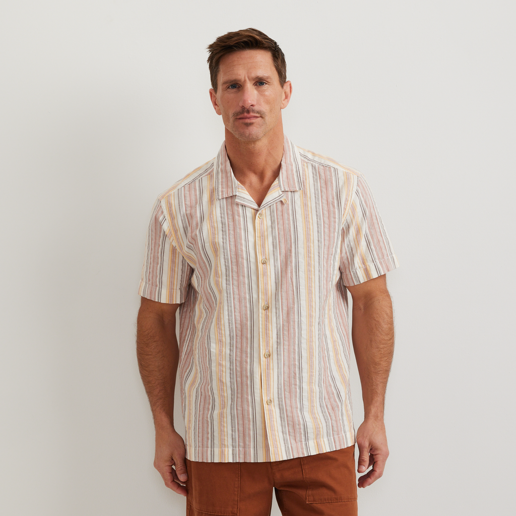 Men's Novelty Camp Shirt- Stripe