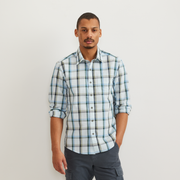 Men's Long-Sleeve Pack It 3.0 Seersucker Shirt - Pale Blue