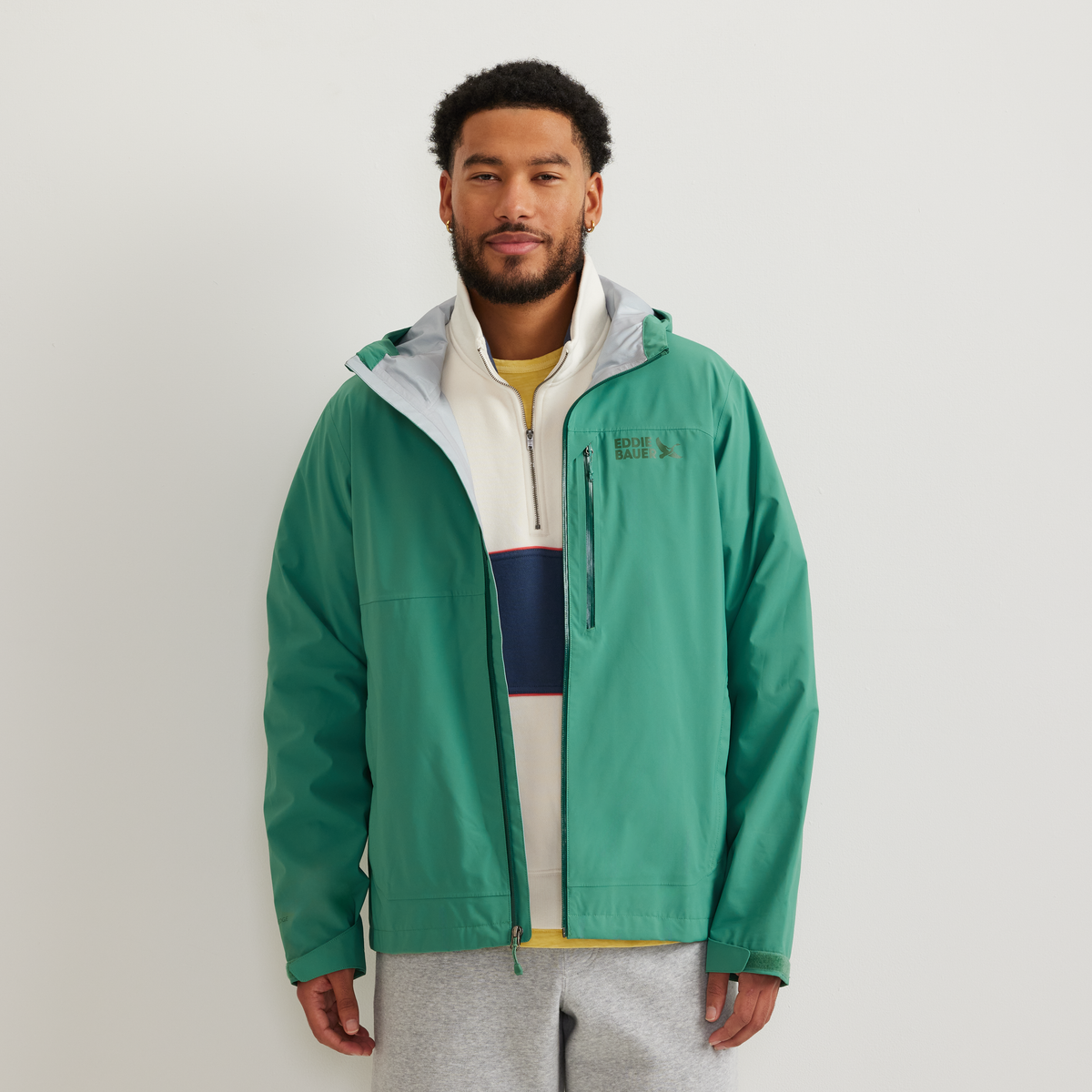 Men's Cloud Cap 3L Waterproof Stretch Hooded Rain Jacket