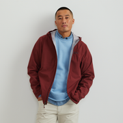 Men's Cloud Cap 3L Waterproof Stretch Hooded Rain Jacket - CABERNET