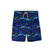 Boys Sea Spray Printed Comfort Liner Swim Shorts - MEDIEVAL BLUE