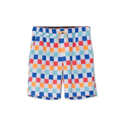 Boys Sea Spray Printed Comfort Liner Swim Shorts - NAVY BLUE