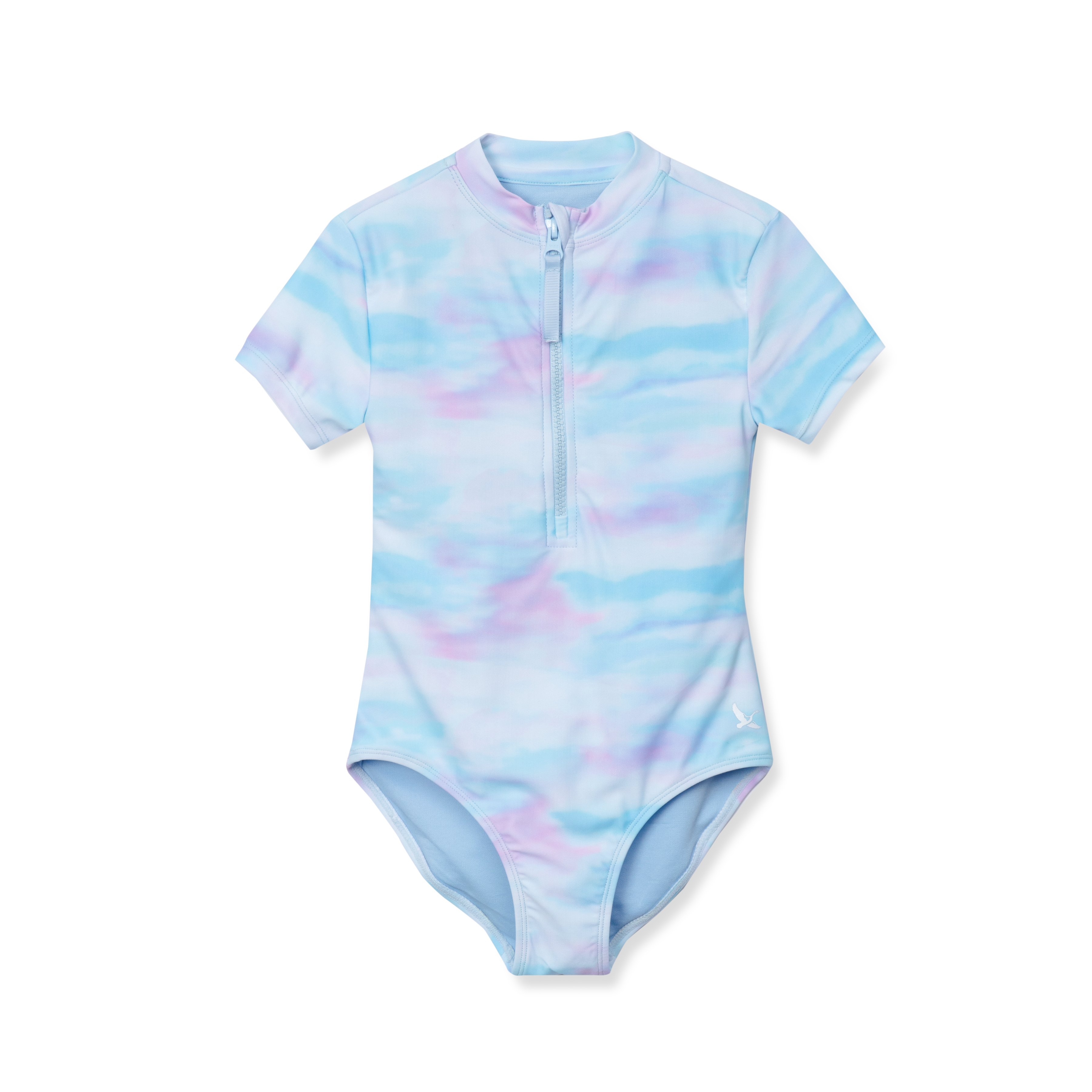 Girls Sea Spray SS One PC Zip Front Swimsuit