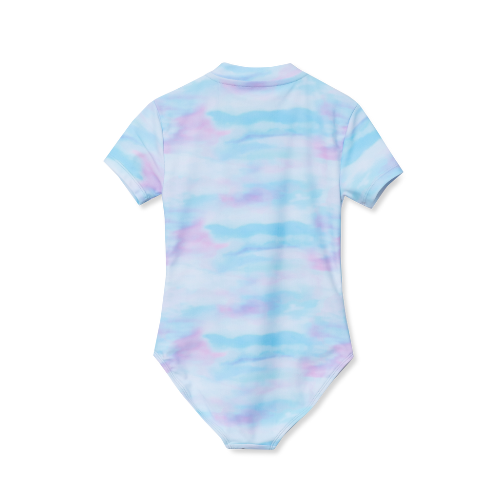 Girls Sea Spray SS One PC Zip Front Swimsuit