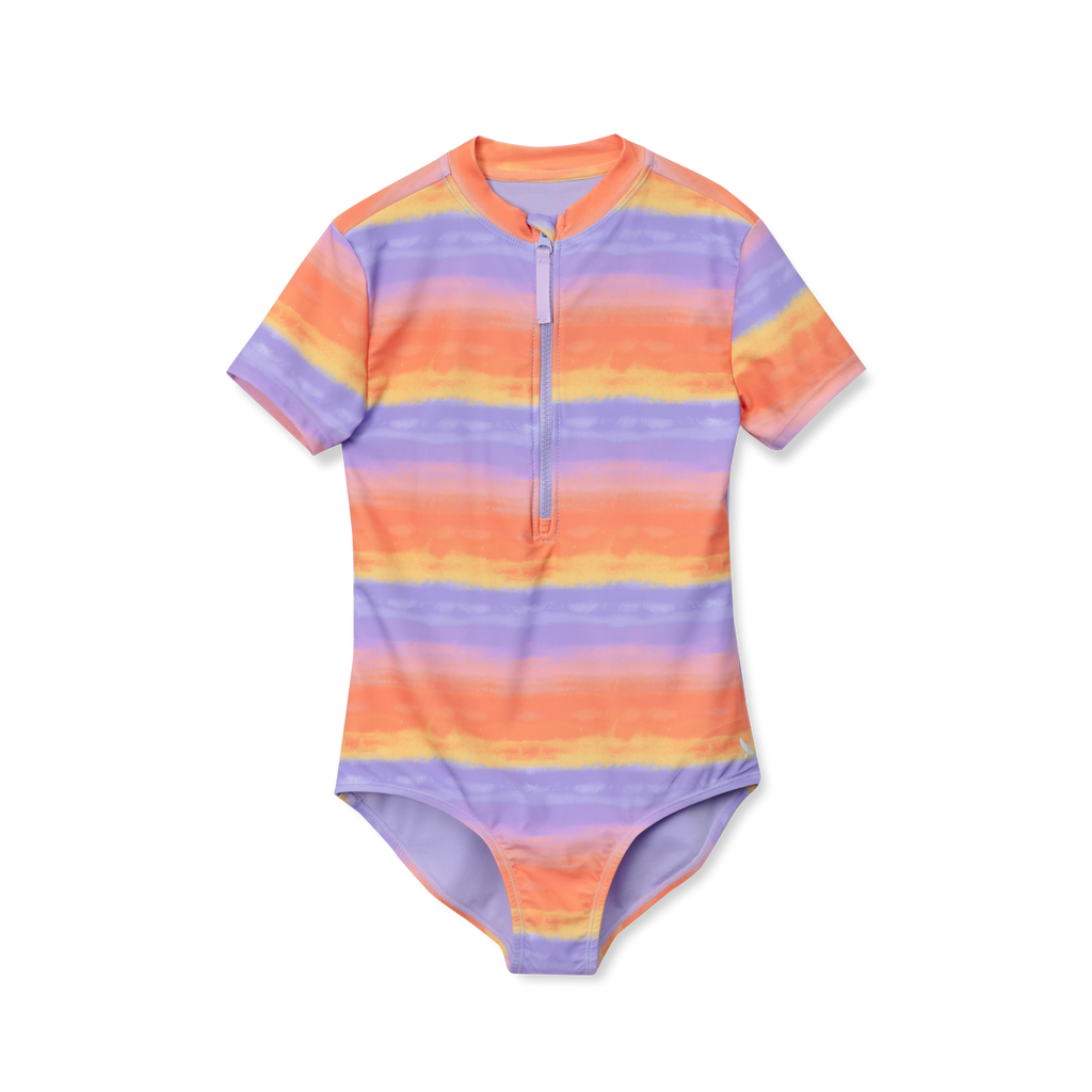 Girls Sea Spray SS One PC Zip Front Swimsuit
