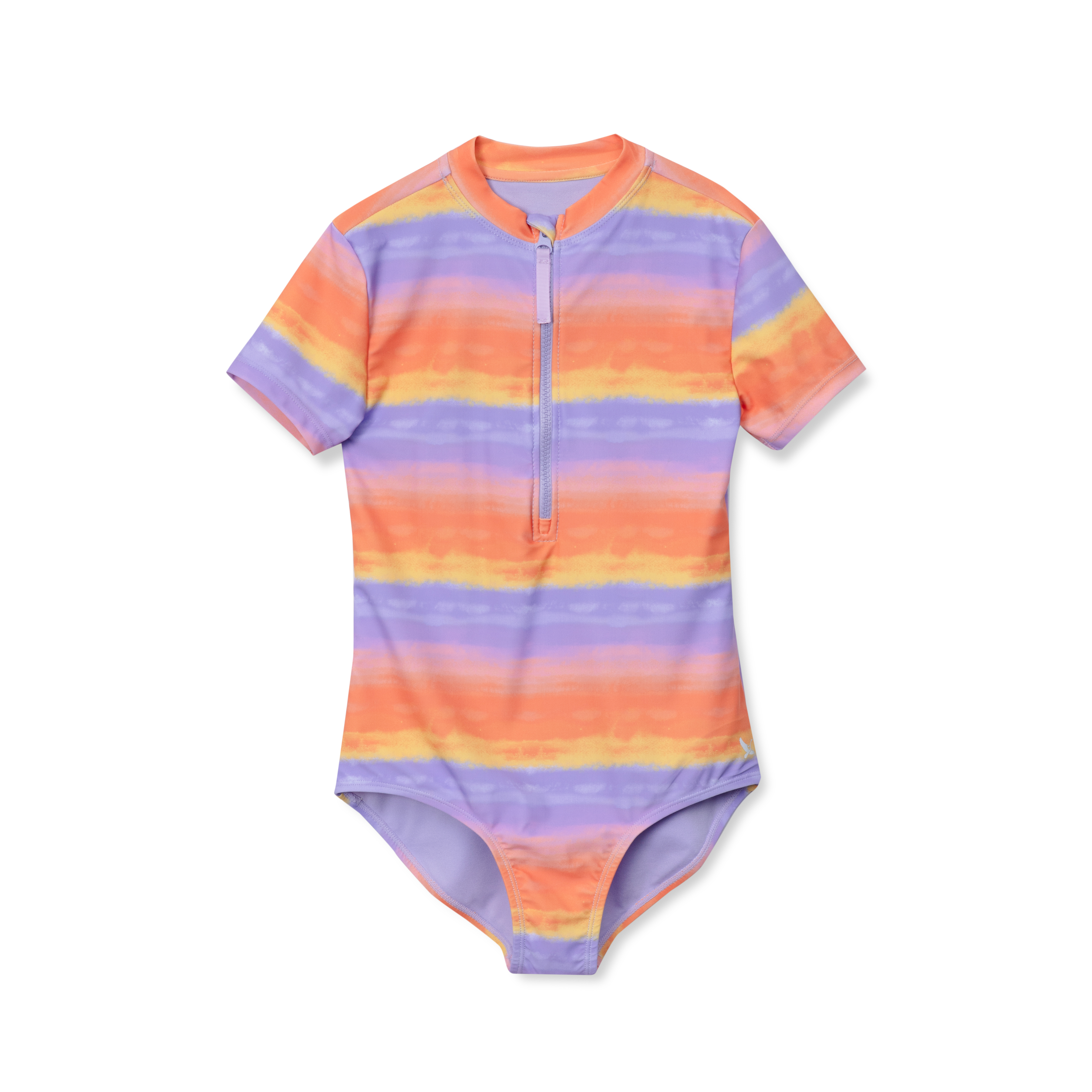 Girls Sea Spray SS One PC Zip Front Swimsuit