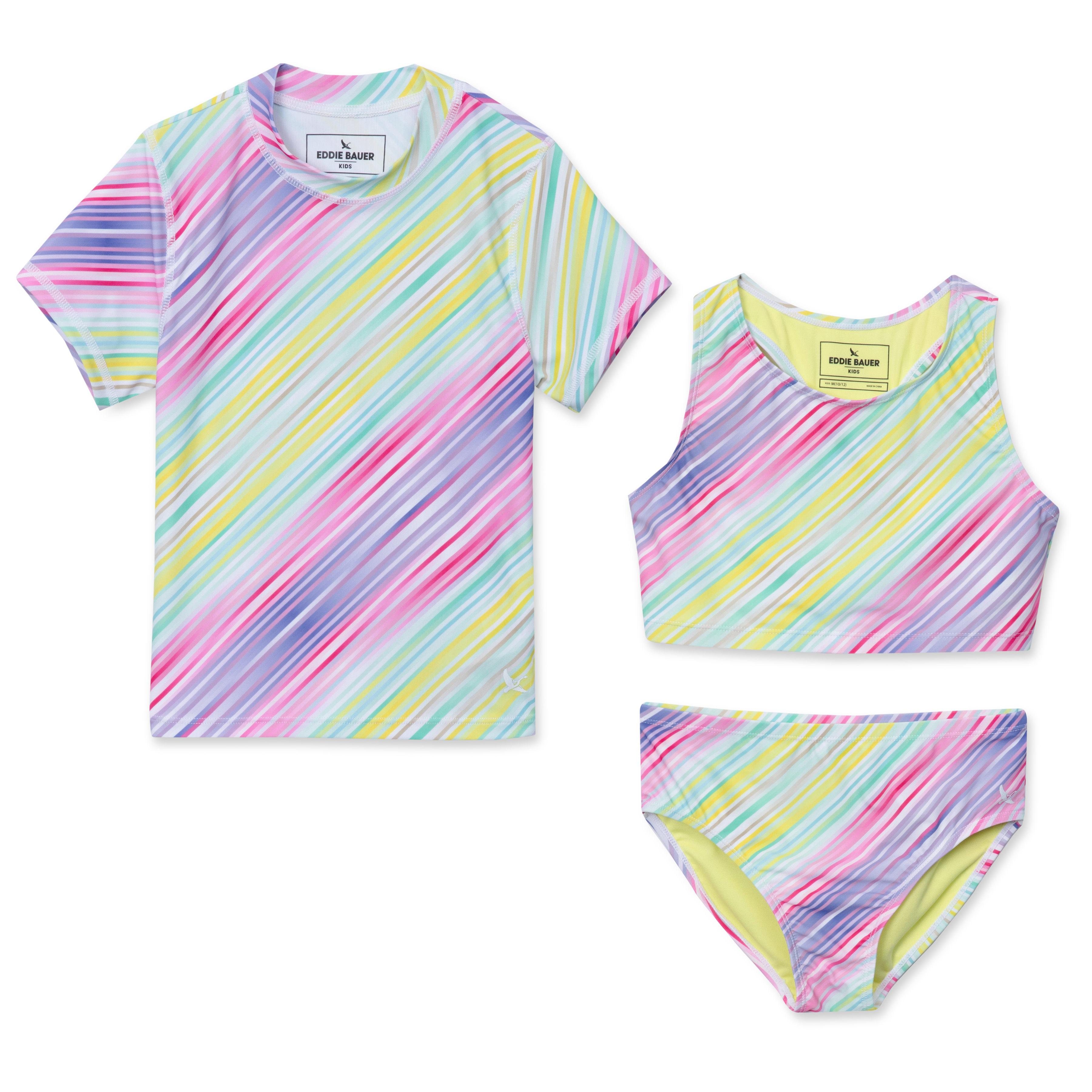 Girls Sea Spray 3 PC Short Sleeve Swim Set