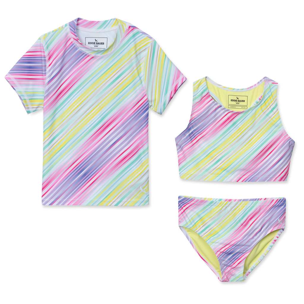 Girls Sea Spray 3 PC Short Sleeve Swim Set