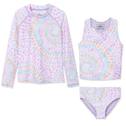 Girls Sea Spray 3 PC LS Swim Set - STRAWBERRY MOON