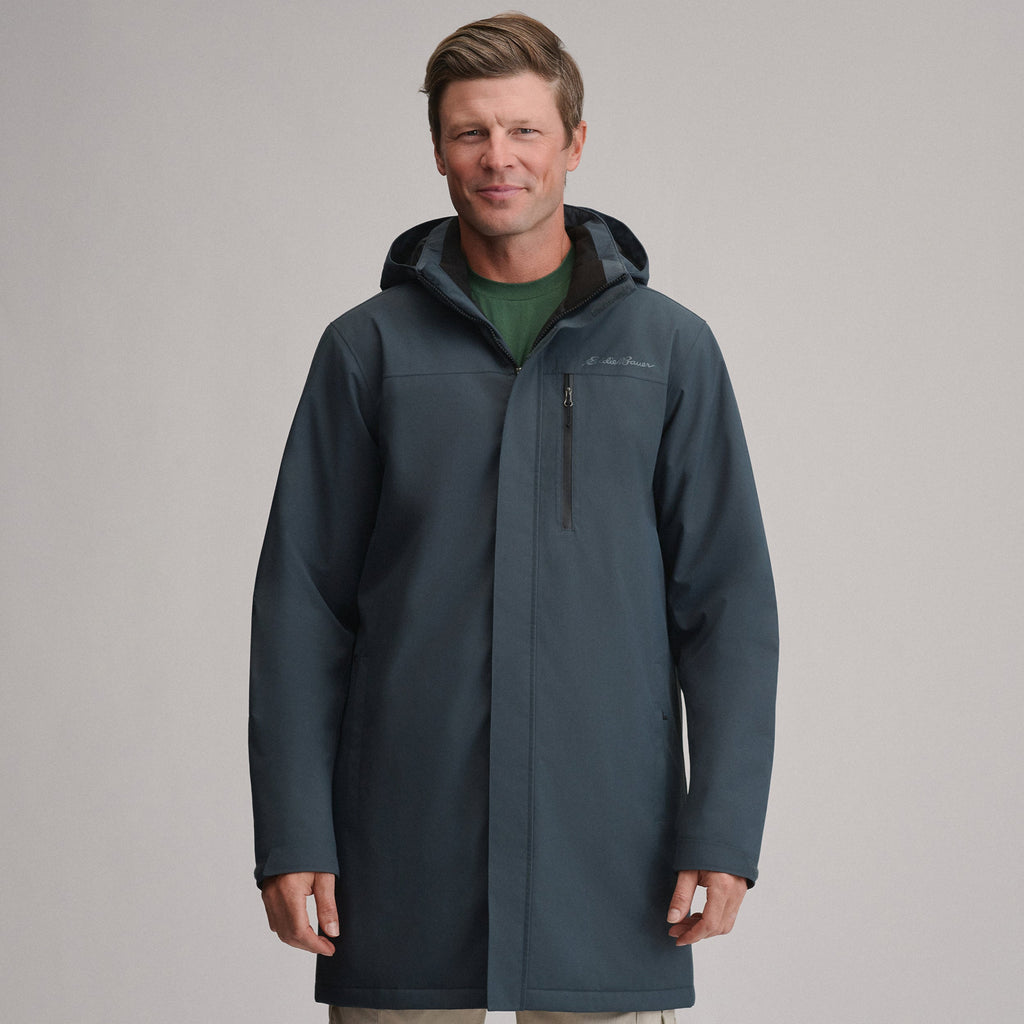 Men's Mainstay Insulated Waterproof Hooded Trench Coat