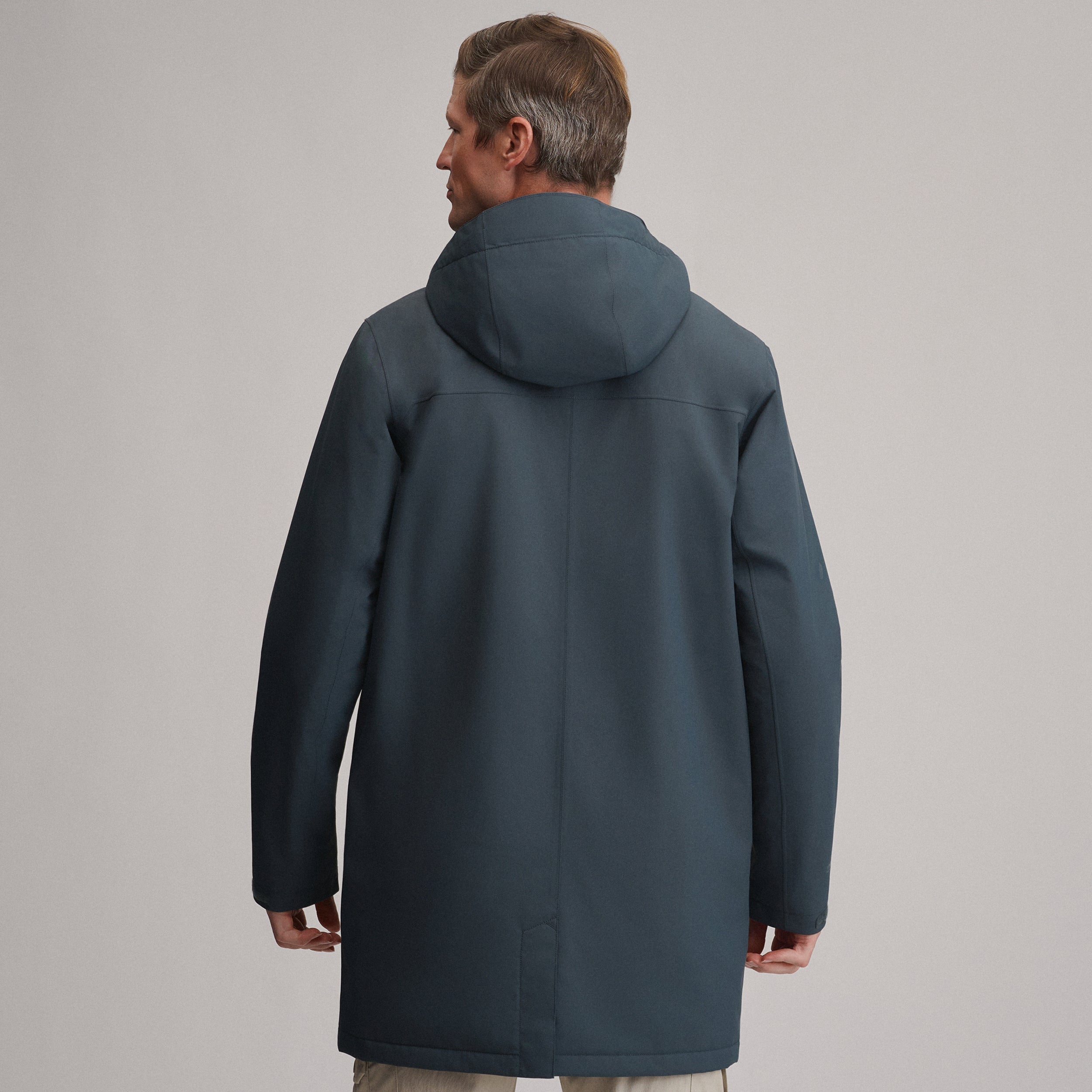 Men's Mainstay Insulated Waterproof Hooded Trench Coat