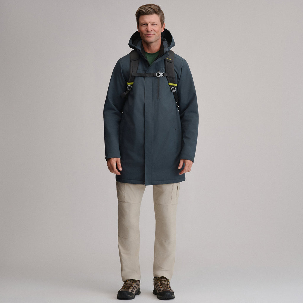 Men's Mainstay Insulated Waterproof Hooded Trench Coat