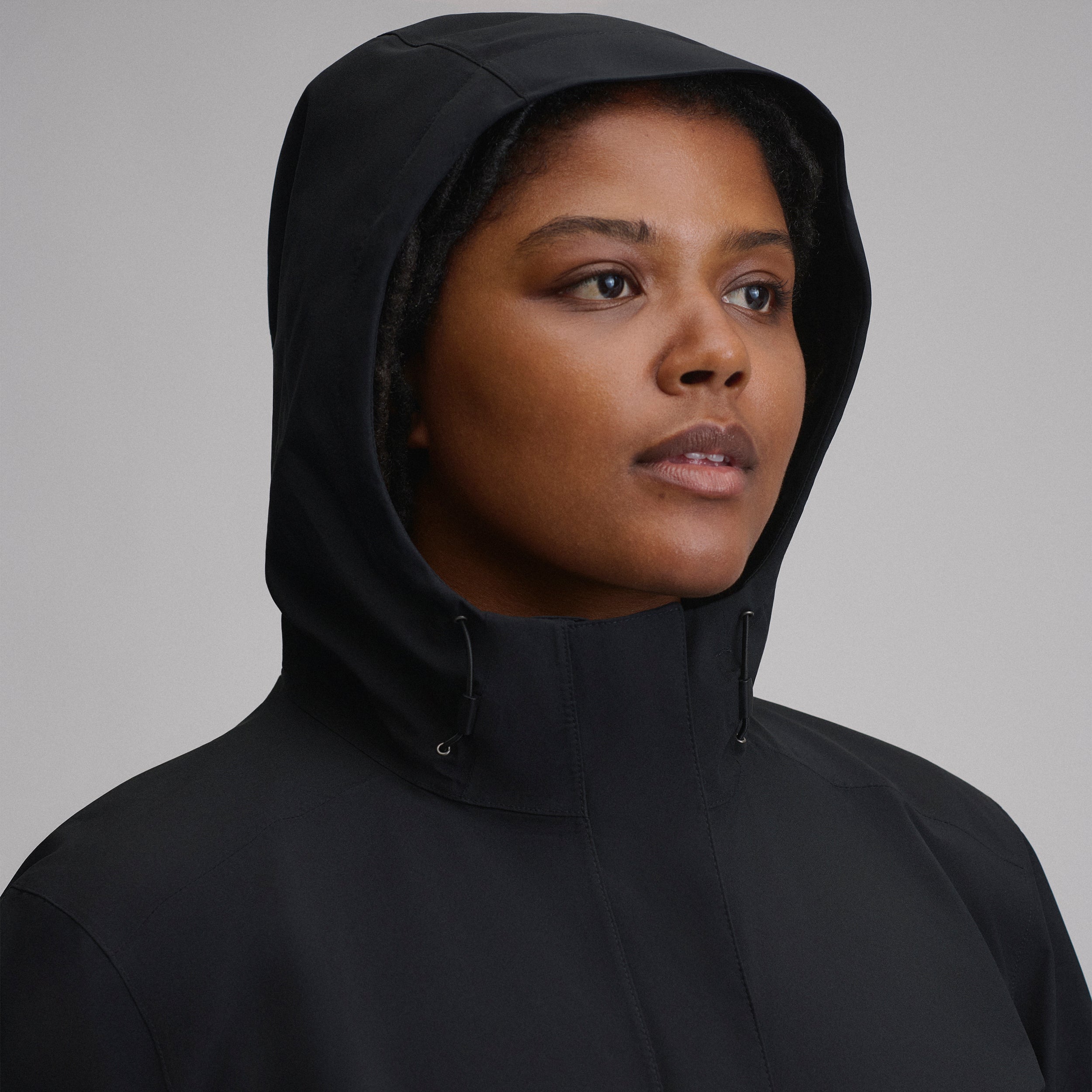 Women's Cloud Cap Waterproof Stretch Hooded Rain Parka