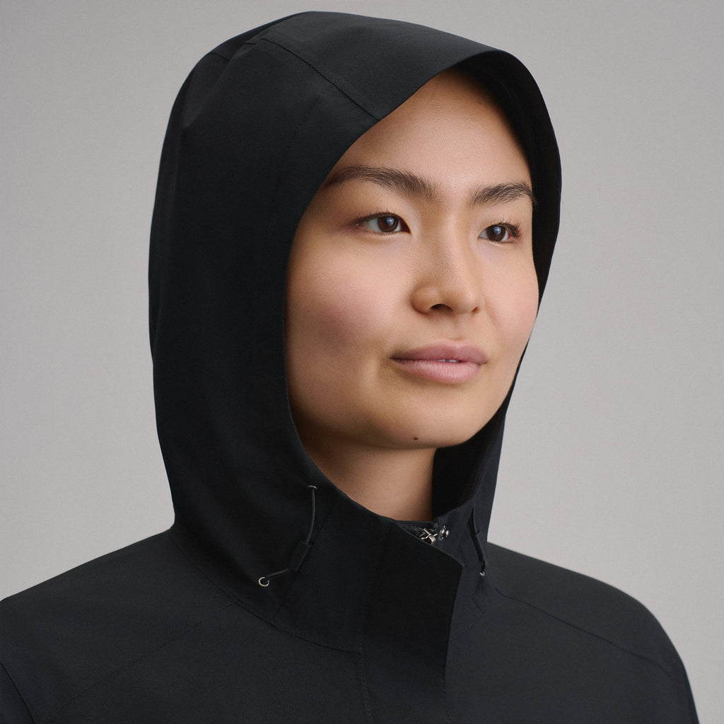 Women's Cloud Cap Waterproof Stretch Hooded Rain Parka