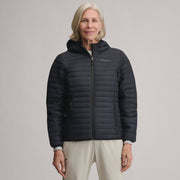 Women's Microlight Hooded Down Jacket - Black