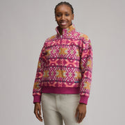Women's Authentic Outdoor Fleece 1/4-Zip Mock Pullover - Print - Blush