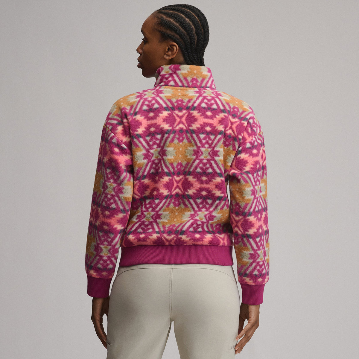 Women's Authentic Outdoor Fleece 1/4-Zip Mock Pullover - Print