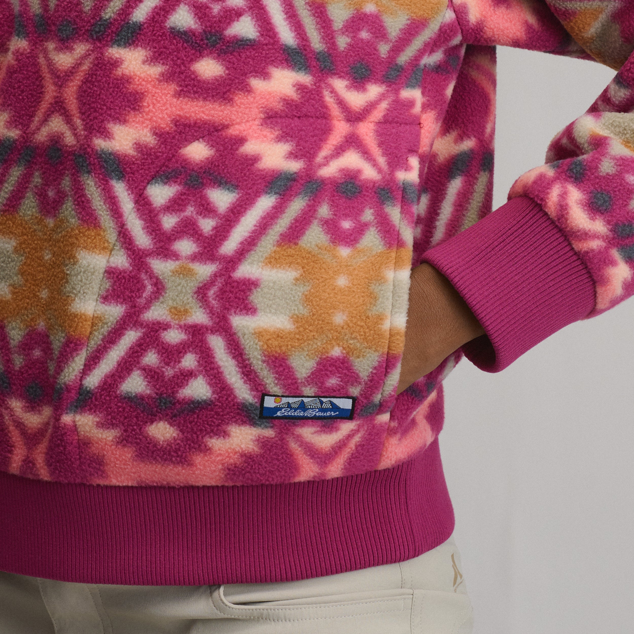 Women's Authentic Outdoor Fleece 1/4-Zip Mock Pullover - Print