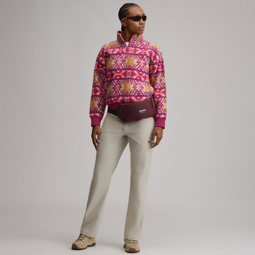Women's Authentic Outdoor Fleece 1/4-Zip Mock Pullover - Print