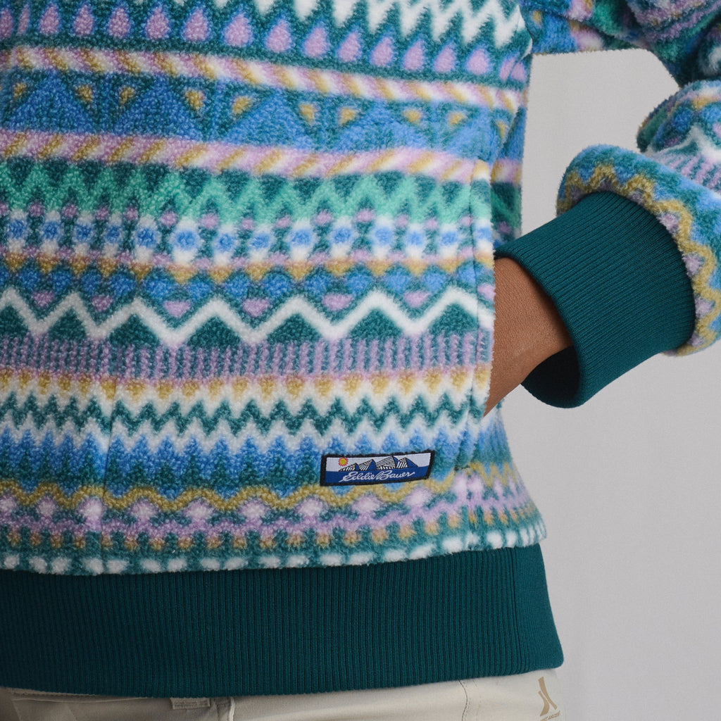 Women's Authentic Outdoor Fleece 1/4-Zip Mock Pullover - Print