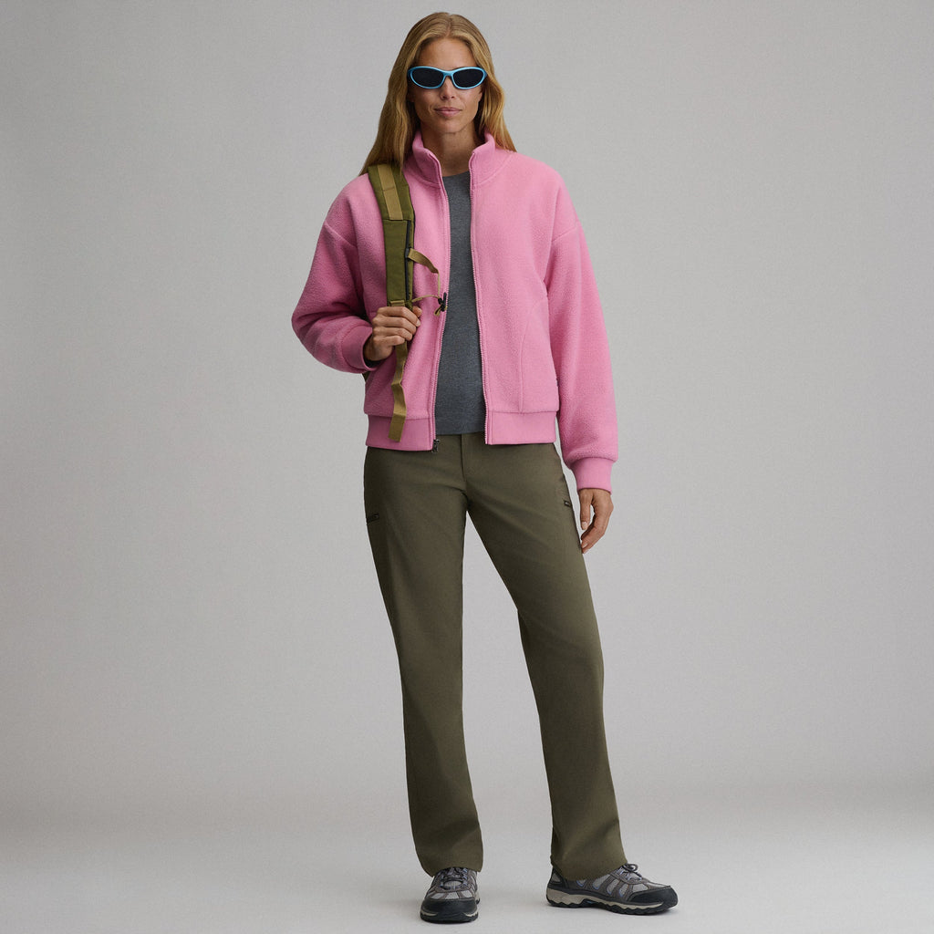 Women's Authentic Outdoor Full-Zip Fleece Mock Pullover