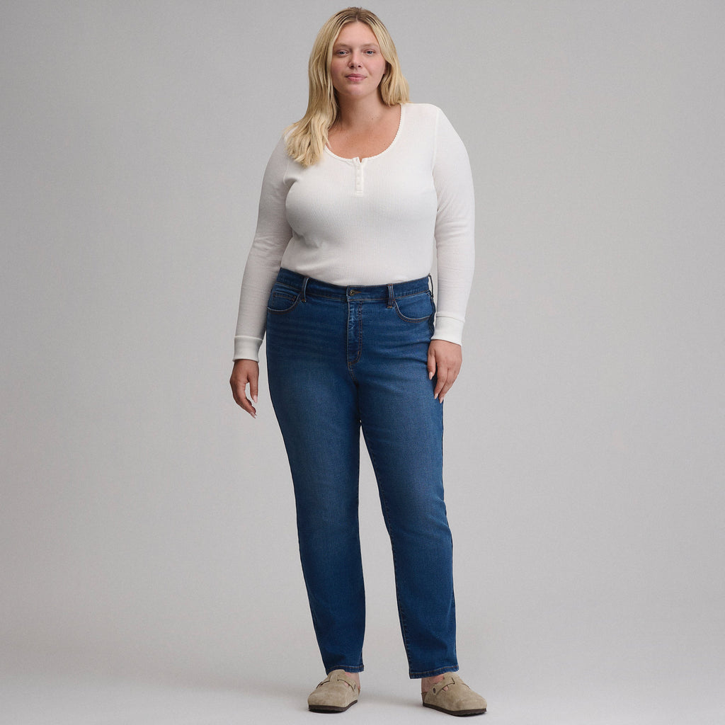 Women's Venture Stretch High-Rise Straight Leg Jeans