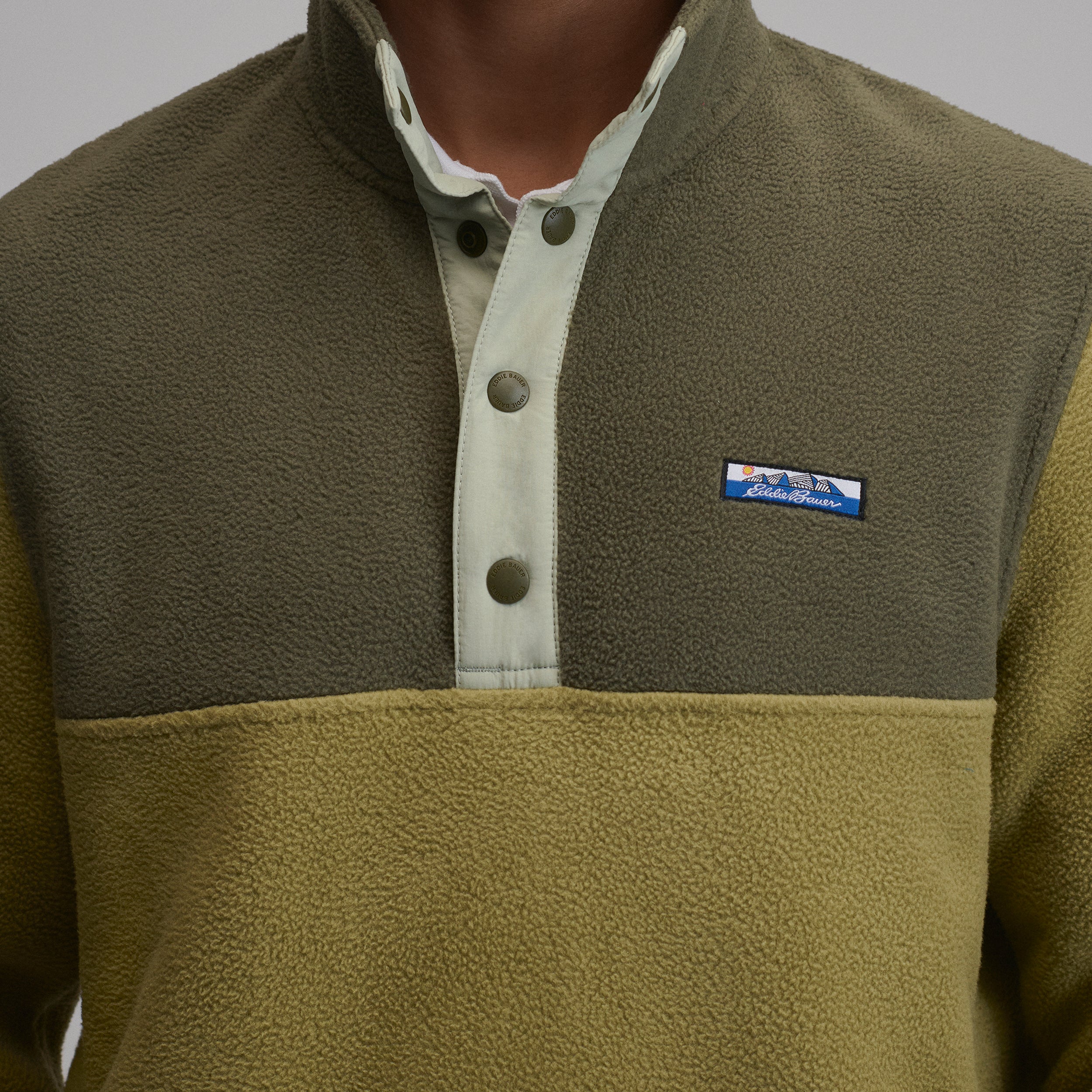 Men's Authentic Outdoor Fleece Snap-Mock Pullover