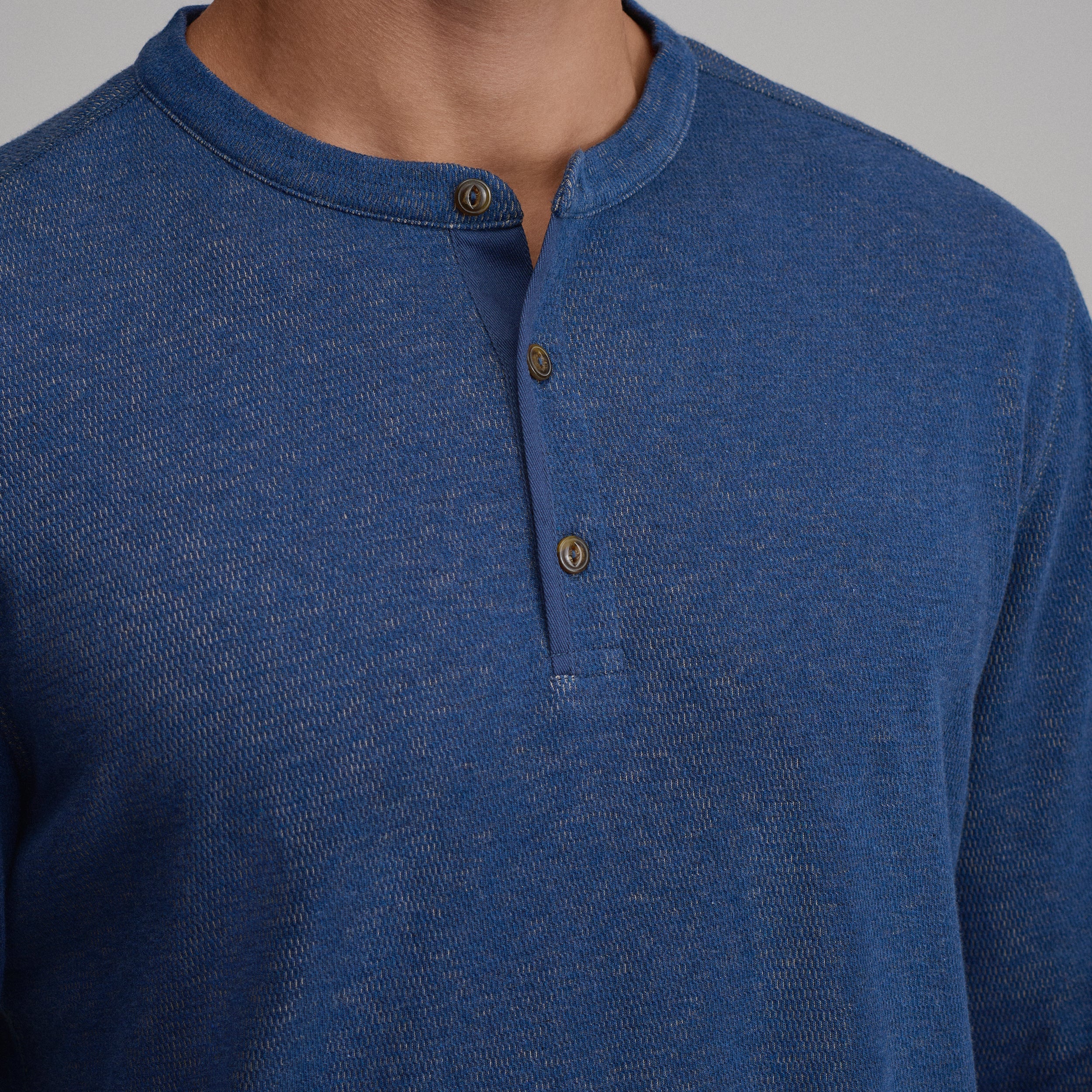 Men's Birds Eye Long-Sleeve Thermal Henley