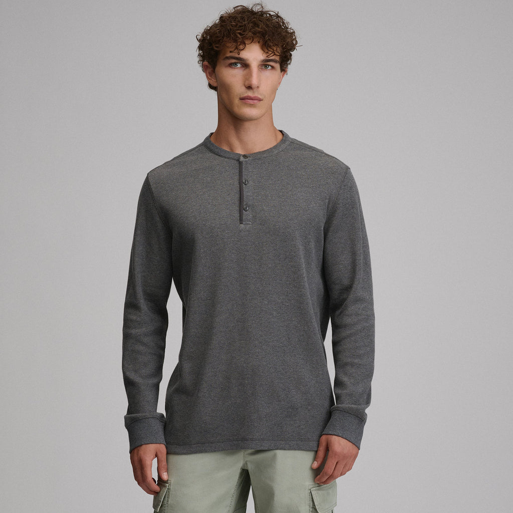 Men's Birds Eye Long-Sleeve Thermal Henley