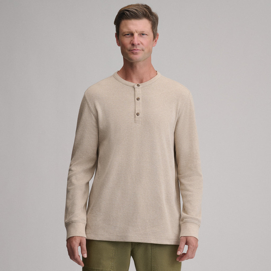 Men's Birds Eye Long-Sleeve Thermal Henley