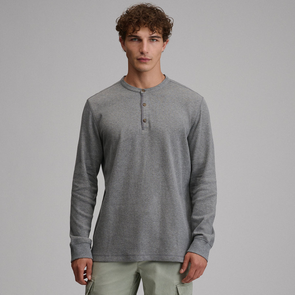 Men's Birds Eye Long-Sleeve Thermal Henley