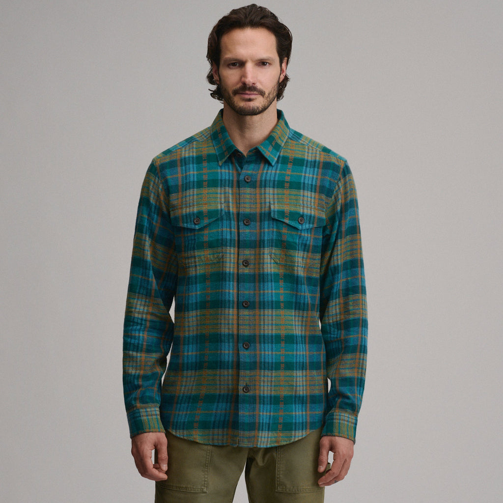Men's Long-Sleeve Eddie's Cabin Shirt - Jacquard Plaid