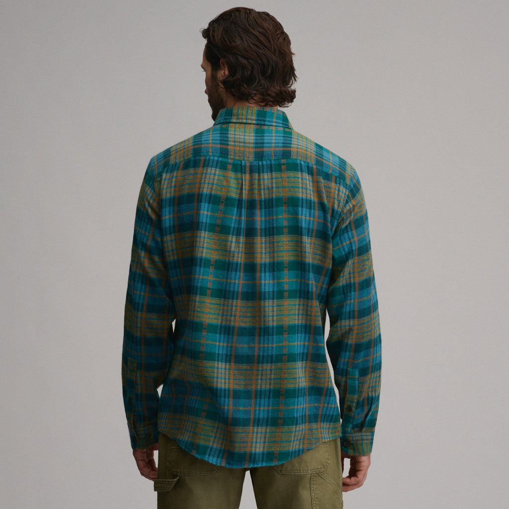 Men's Long-Sleeve Eddie's Cabin Shirt - Jacquard Plaid