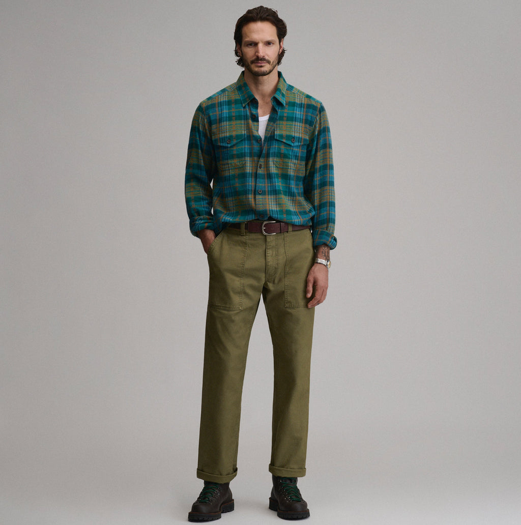 Men's Long-Sleeve Eddie's Cabin Shirt - Jacquard Plaid