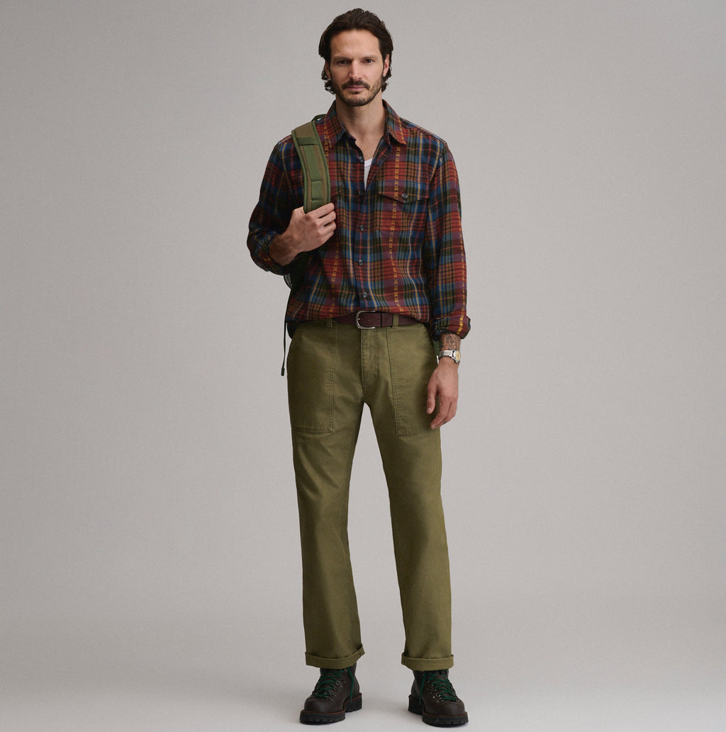 Men's Long-Sleeve Eddie's Cabin Shirt - Jacquard Plaid
