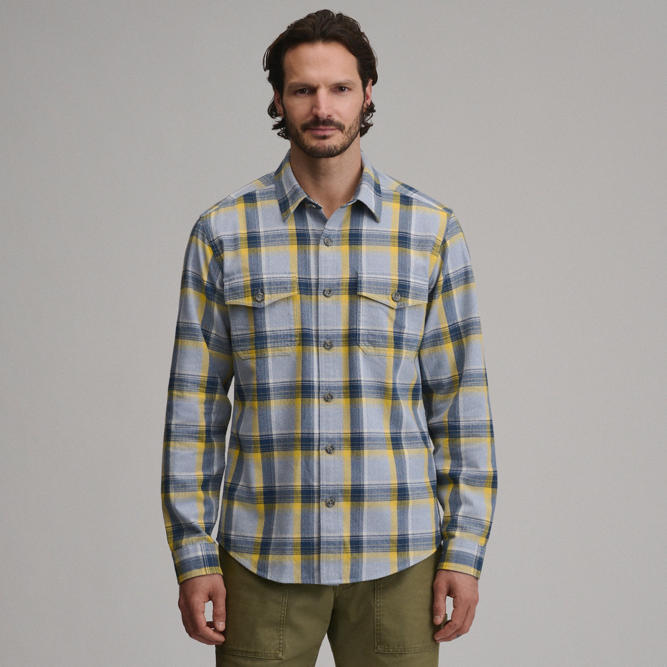 Men's Long-Sleeve Eddie's Cabin Shirt - Jaspe Flannel