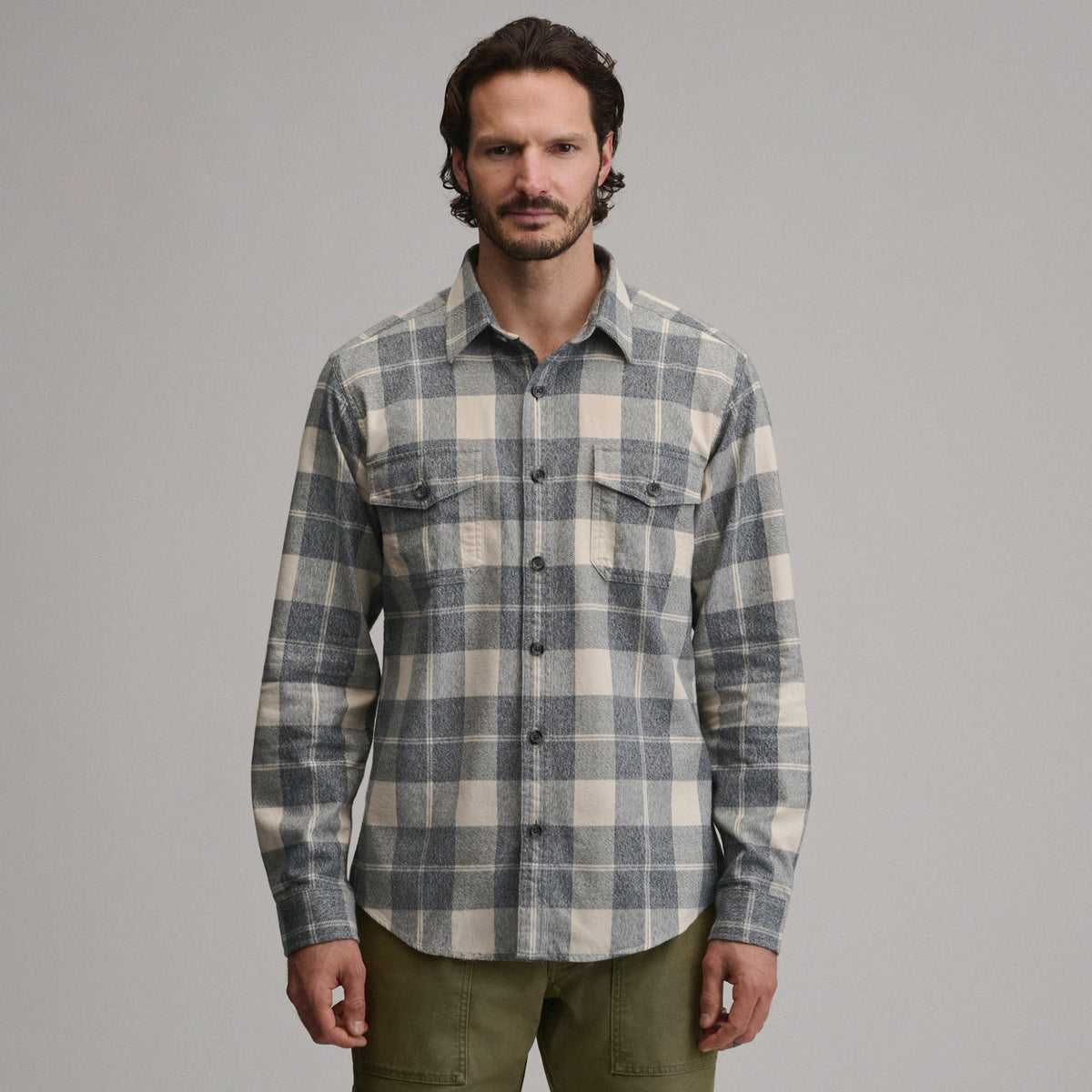 Men's Long-Sleeve Eddie's Cabin Shirt - Jaspe Flannel